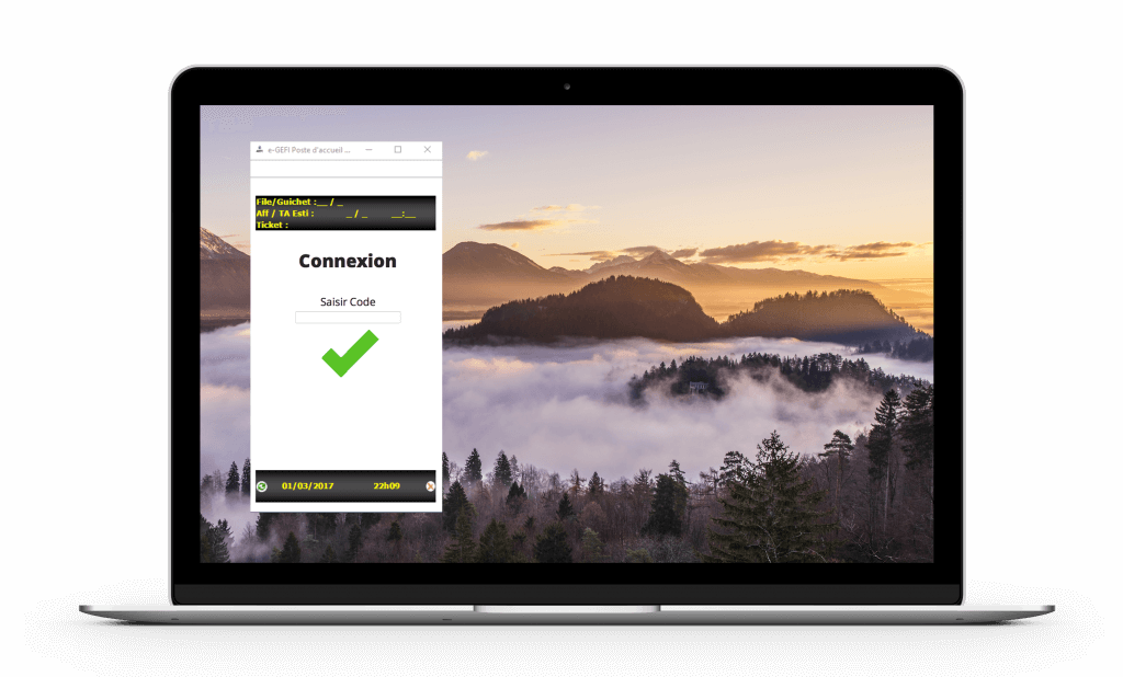écran logiciel gestion de files d'attente